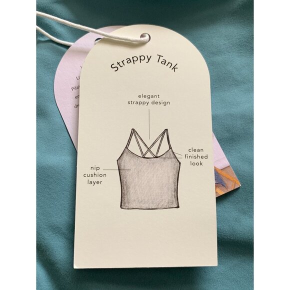 Blogilates Womens Cameo Blue Spaghetti Strap Cropped Tank Top w/ Crisscross Back - Picture 10 of 14